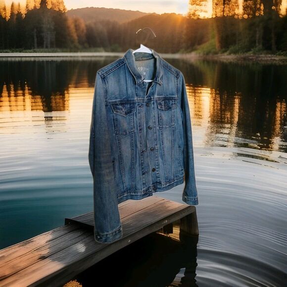 Gap 1969 Distressed Denim Women's Jean Jacket Medium Blue Wash Size Med - Picture 2 of 11